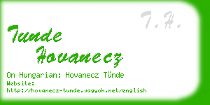 tunde hovanecz business card
