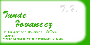 tunde hovanecz business card